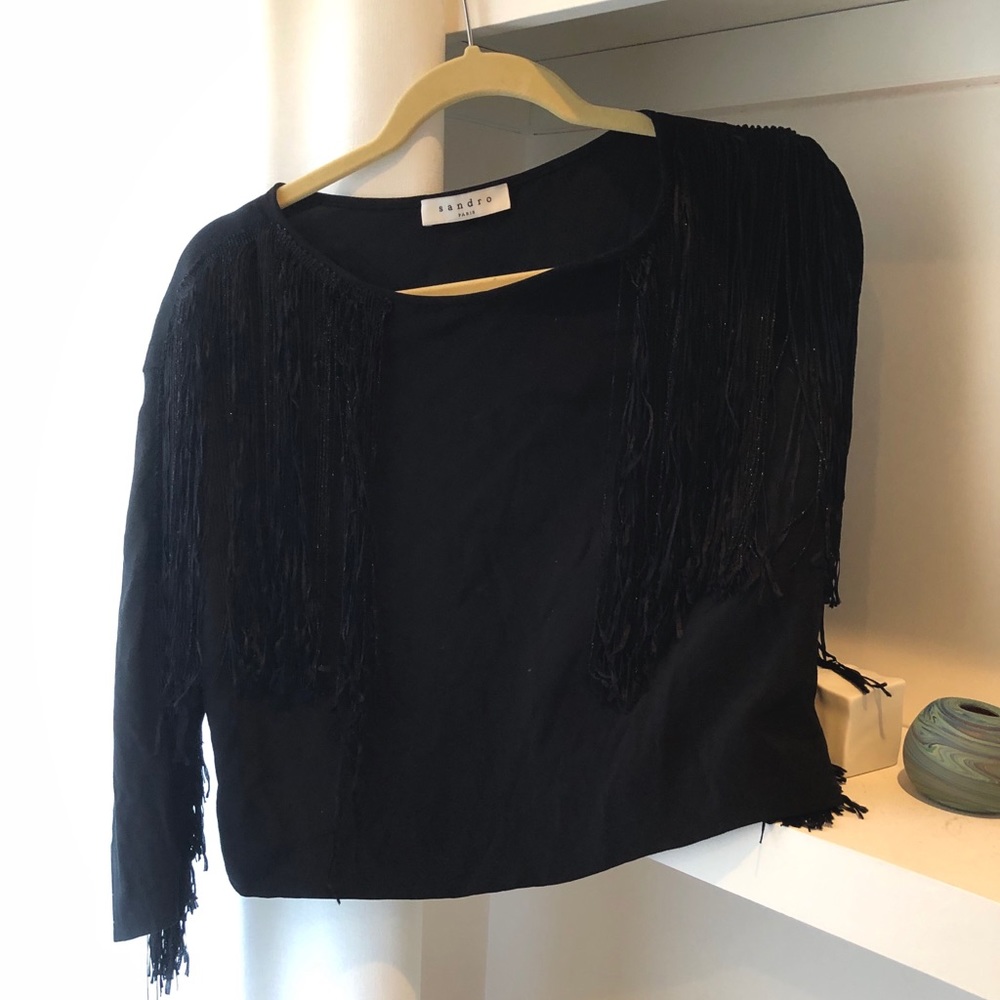Sandro fringe blouse